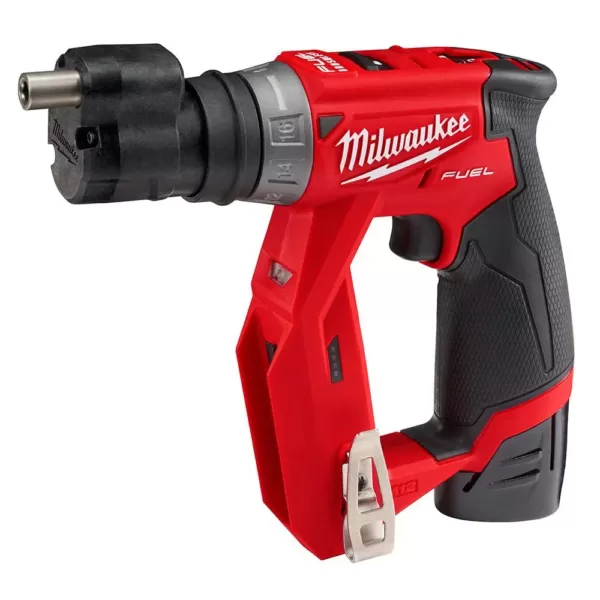 Milwaukee M12 FUEL 12-Volt Lithium-Ion Brushless Cordless 4-in-1 Installation 3/8 in. Drill Driver Kit with M12 Hackzall