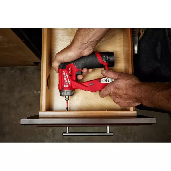 Milwaukee M12 FUEL 12-Volt Lithium-Ion Brushless Cordless 4-in-1 Installation 3/8 in. Drill Driver Kit with  M12 Multi-Tool