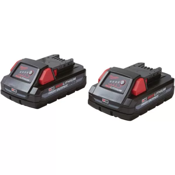 Milwaukee M18 18-Volt Lithium-Ion HIGH OUTPUT CP 3.0 Ah Battery Pack (2-Pack) w/9 in. 5 TPI AX Carbide Reciprocating Saw Blade