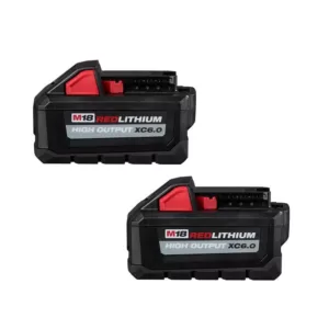 Milwaukee M18 18-Volt Lithium-Ion High Output 6.0Ah Battery Pack (2-Pack)