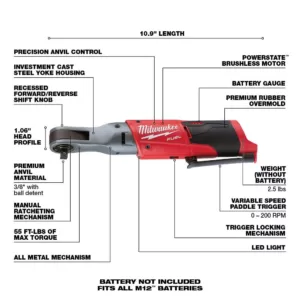 Milwaukee M12 FUEL 12-Volt Lithium-Ion Brushless Cordless Combo Kit (5-Tool) with 2 Batteries and Bag