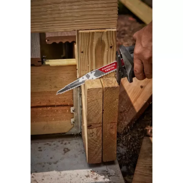 Milwaukee 6 in. 5 Teeth per in. AX Carbide Teeth Demolition Nail Embedded Wood Cutting SAWZALL Reciprocating Saw Blades (25 Pack)