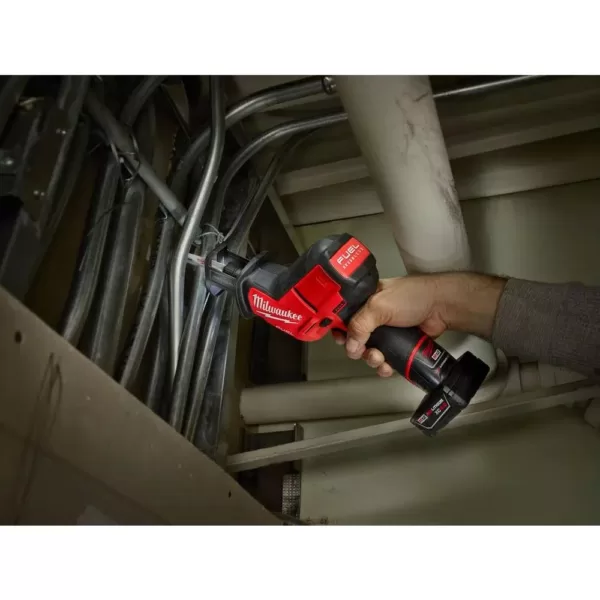 Milwaukee M12 FUEL 12-Volt Lithium-Ion Brushless Cordless HACKZALL Reciprocating Saw Kit w/ Free M12 2.0Ah Compact Battery