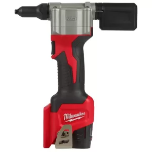 Milwaukee M12 12-Volt Lithium-Ion Cordless Rivet Tool Kit with (2) 1.5Ah Batteries and Charger