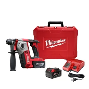 Milwaukee M18 18-Volt Lithium-Ion Cordless 5/8 in. SDS-Plus Rotary Hammer Kit W/(2) 3.0Ah Batteries, Charger, Hard Case
