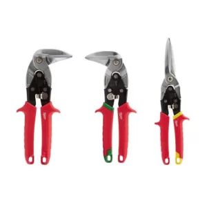 Milwaukee 10 in. Left-Cut and Right Cut and Straight Cut Angle Aviation Snips (3-Piece)