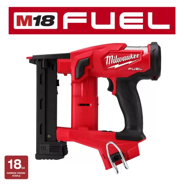 Milwaukee M18 FUEL 18-Volt Lithium-Ion Brushless Cordless 18-Gauge 1/4 in. Narrow Crown Stapler (Tool-Only)