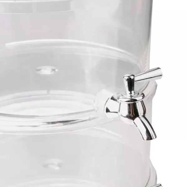 Mind Reader 3 Gal. Clear Plastic Beverage Dispenser with Ice Bottom, 3-Tier Stackable Drink Holder with Lids
