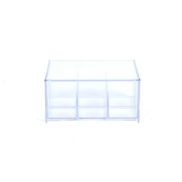 Mind Reader Acrylic Clear with Lid 6-Compartment Pantry Organizer For Kitchen Tea Bag Storage and Organizer Holder