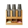 Mind Reader Brown 6 Compartment Upright Coffee Condiment and Cup Organizer