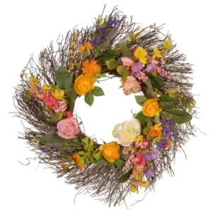 National Tree Company 24 in. Spring Wildflower Wreath