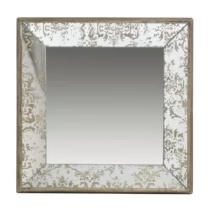 A & B Home DualPurpose Gold Large Square Mirror/Tray