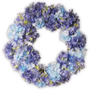 National Tree Company 25 in. Garden Accents Blue Hydrangea Wreath