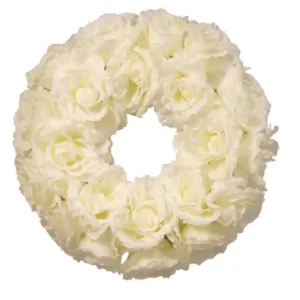 National Tree Company 16.5 in. Glittered Rose Wreath with 8 in. Foam Base