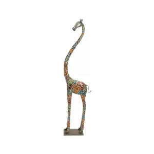 LITTON LANE Stylized Giraffe Metal Sculpture