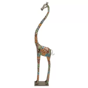 LITTON LANE Stylized Giraffe Metal Sculpture