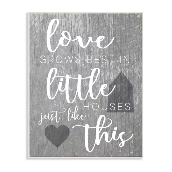 Stupell Industries 10 in. x 15 in. "Love Grows Best in Little Houses" by Daphne Polselli Printed Wood Wall Art