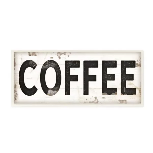 Stupell Industries 7 in. x 17 in. "COFFEE Typography Vintage Sign" by Jennifer Pugh Printed Wood Wall Art