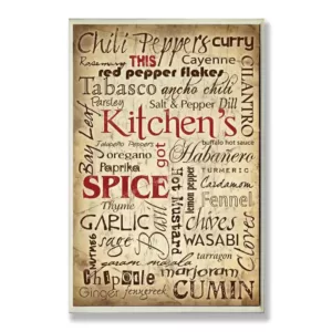 Stupell Industries 12.5 in. x 18.5 in. "Kitchen Spice Typography" by Carole Stevens Printed Wood Wall Art