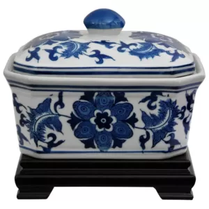 Oriental Furniture Oriental Furniture 5 in. Porcelain Decorative Vase in Blue
