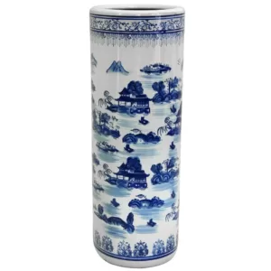 Oriental Furniture Oriental Furniture 23.5 in. Porcelain Decorative Vase in Blue