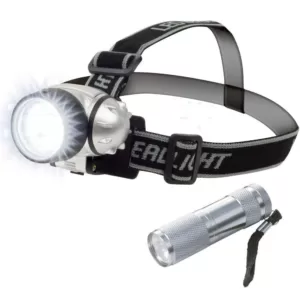 Stalwart 12 LED Head Lamp Plus 6 LED Flashlight Super Set