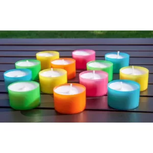 Stonebriar Collection Multicolor Tea Light Candles - 6 to 7 Hour Extended Burn Time (96-Pack)