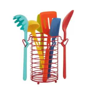 Fiesta 7-Piece Silicone Utensil Set with Wire Caddy