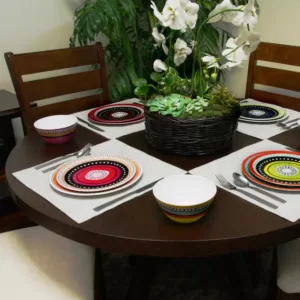 Gibson Almira 12-Piece Casual Multicolor Melamine Outdoor Dinnerware Set (Service for 4)