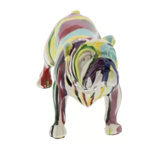 LITTON LANE 6 in. x 11 in. Decorative Bulldog Sculpture in Colored Polystone