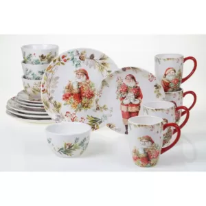 Certified International Christmas Story 16-Piece Multicolored Earthenware Dinnerware Set (Service for 4)