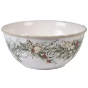 Certified International Holly and Ivy Multi-Colored 11 in. Earthenware Deep Bowl