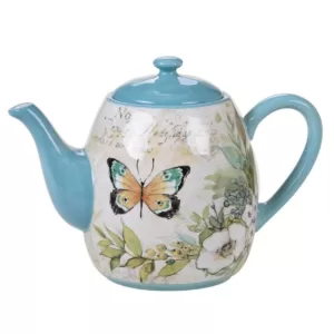 Certified International Nature Garden 40 oz. 4-Cup Multicolored Teapot