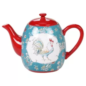 Certified International Morning Bloom 40 oz. 4-Cup Multicolored Teapot