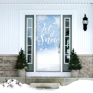 My Door Decor 36 in. x 80 in. Let It Snow-Christmas Front Door Decor Mural