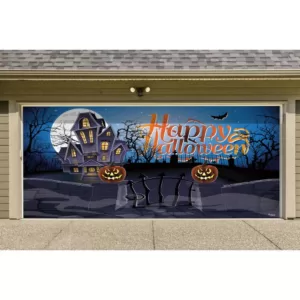 My Door Decor 7 ft. x 16 ft. Haunted Mansion Outdoor Halloween Holiday Garage Door Decor Mural for Double Car Garage