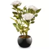 National Tree Company 9.5 in. White Rose Flower