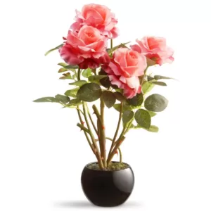 National Tree Company 16.5 in. Pink Rose Flower