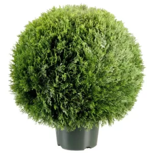 National Tree Company 24 in. Cedar Pine Artificial Topiary in 9 in. Round Green Growers Pot