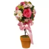 National Tree Company 14 in. Rose and Hydrangea Topiary