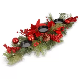 National Tree Company 28 in. Christmas Candleholder Centerpiece