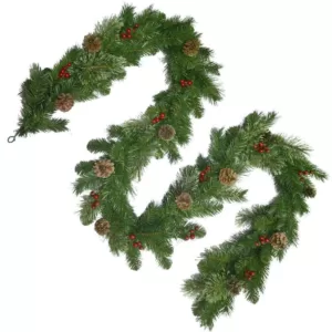 National Tree Company 9 ft. Unlit Cashmere Artificial Garland with Pinecones and Red Berries