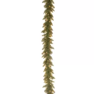 National Tree Company 9 ft. Pre-Lit Dunhill Fir Garland with Clear Lights