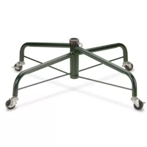 National Tree Company 32 in. Folding Tree Stand with Rolling Wheels for 9 ft. to 10 ft. Trees Fits 1.25 in. Pole