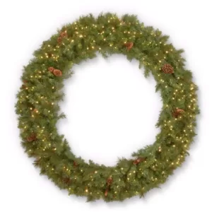 National Tree Company 96 in. Garwood Spruce Wreath with Warm White LED Lights