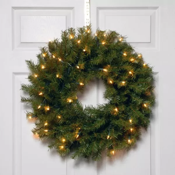 National Tree Company 24" Norwood Fir Wreath with Battery Operated Dual Color LED Lights