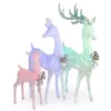 National Tree Company 60 in., 52 in. and 35 in. Glittered Deer- family of 3 with 340 Multi-Color LED Lights
