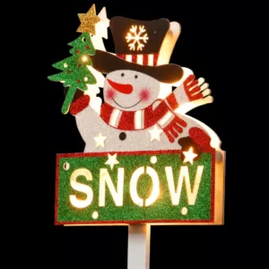 National Tree Company Pre-Lit 35 in. Snowman with SNOW Sign