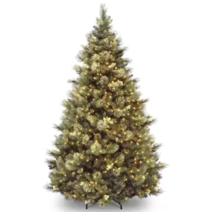 National Tree Company 7-1/2 ft. Carolina Pine Hinged Tree with Flocked Cones and 1000 Clear Lights