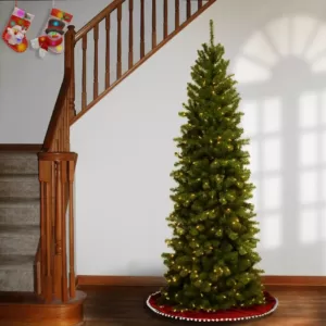 National Tree Company 7-1/2 ft. North Valley Spruce Pencil Slim Hinged Artificial Christmas Tree with 400 Clear Lights